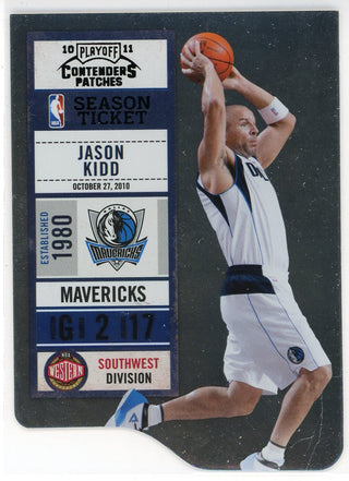 Jason Kidd 2010-11 Panini Playoff Contenders Patches Season Ticket Die Cut Card #37