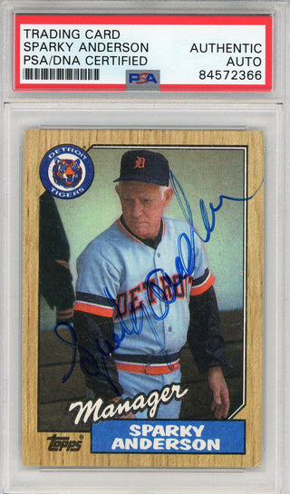 Sparky Anderson Autographed 1981 Topps Card (PSA)