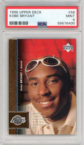 Kobe Bryant 1996 Upper Deck Rookie Card #58 (PSA Mint 9)