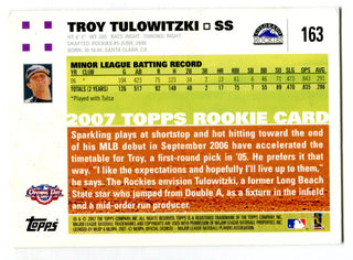 Troy Tulowitzki 2007 Topps Rookie Card