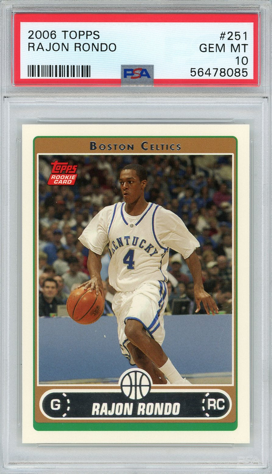 Rajon Rondo 2006 Topps Rookie Card #251 (PSA) | Hollywood Collectibles