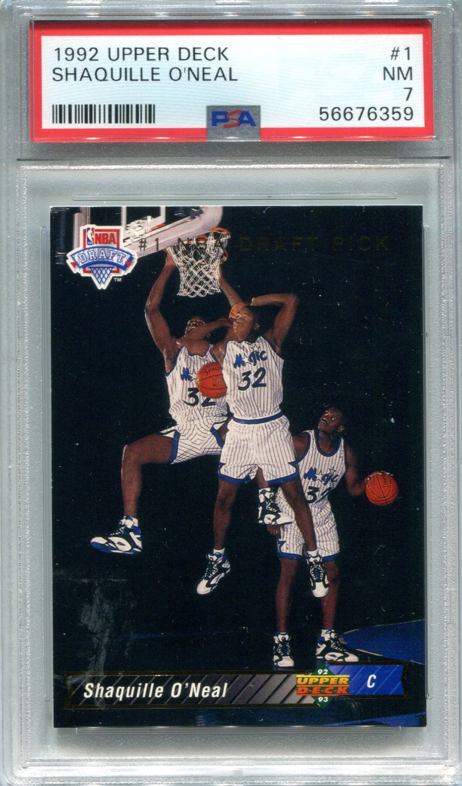 1992 Upper Deck NBA Draft #1 Shaquille O`Neal Card