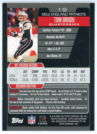 Tom Brady 2005 Bowman Card #19
