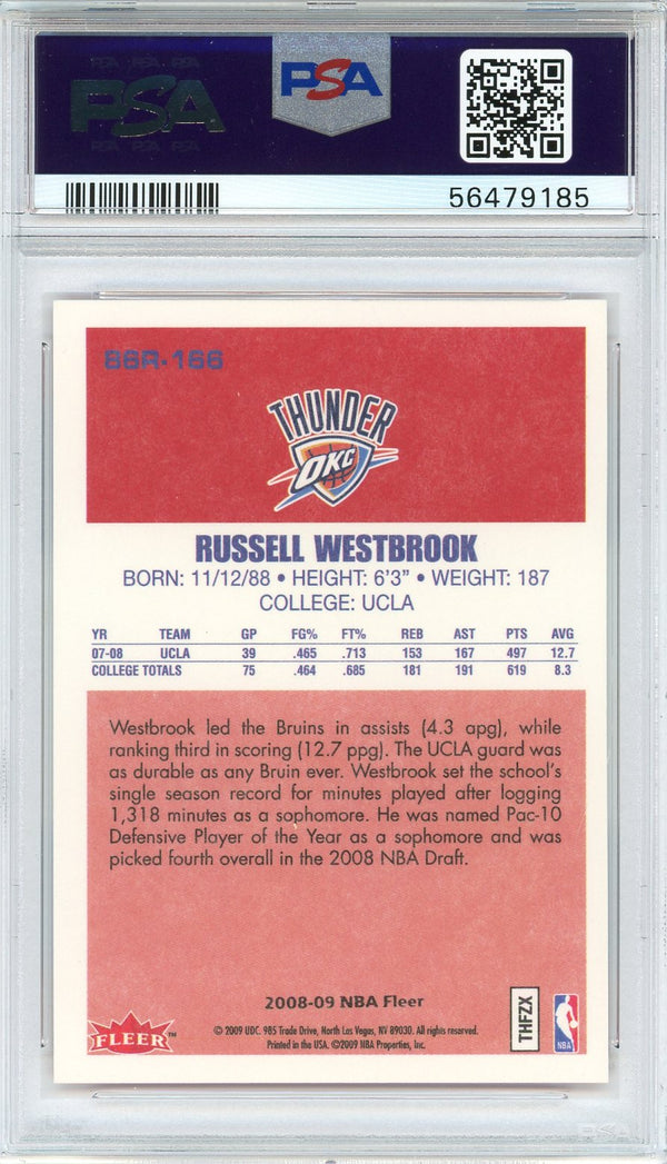 Russell Westbrook 2008 Fleer Rookie Card #166 (PSA)