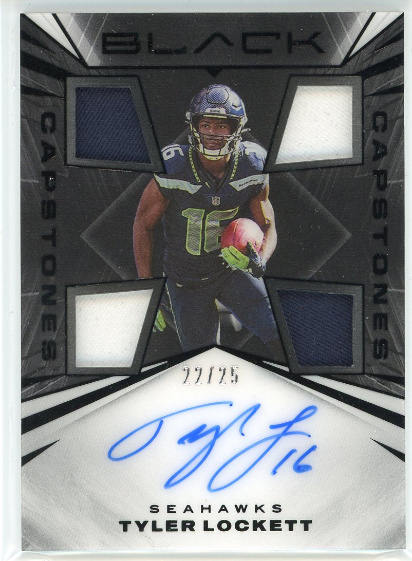 Tyler Lockett Autographed 2021 Panini Black Capstones Patch Card #CS-T