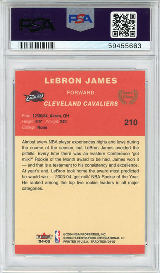 LeBron James 2004 Fleer Tradition Card #210 (PSA Gem MT 10)