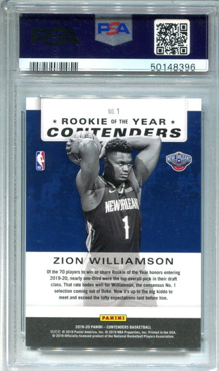 Zion Williamson 2019 Panini Contenders #1 (PSA Mint 9) Card