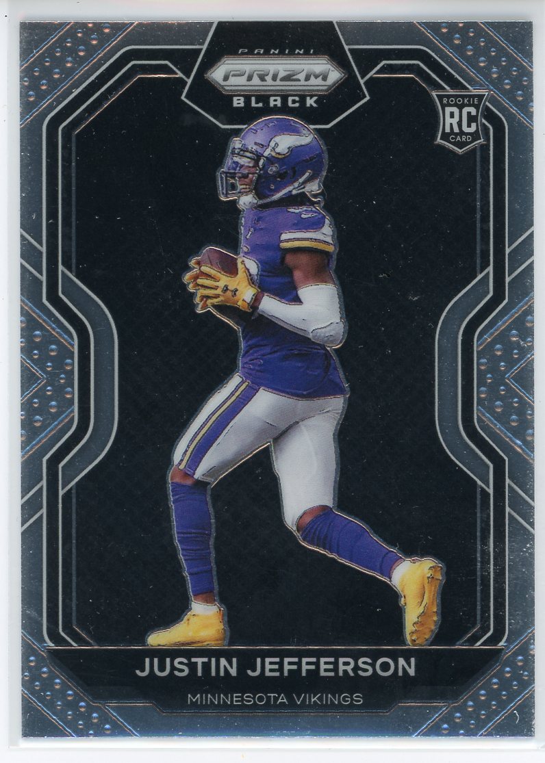 Justin Jefferson Minnesota Vikings Autographed 2020 Panini Prizm Black  #PB-9 Beckett Fanatics Witnessed Authenticated 10