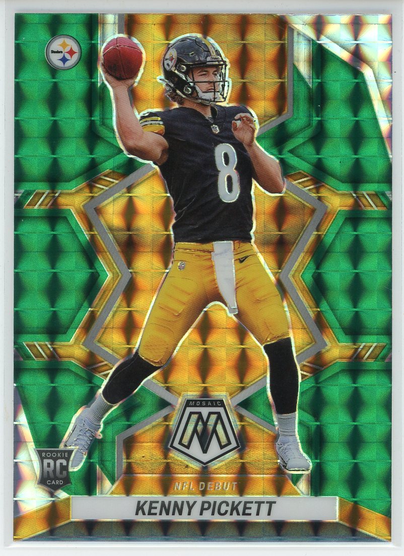 Kenny Pickett 2022 Panini Mosaic NFL Debut Green Rookie Prizm Card