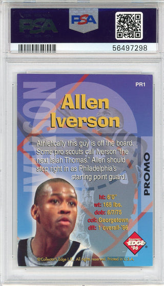 Allen Iverson 1996 Collector's Edge Holo Promo Rookie Card #PR1 (PSA)