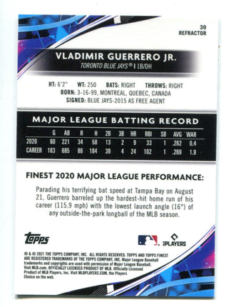 Vladimir Guerrero Jr. 2021 Topps Finest #39 Refractor