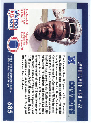 Emmitt Smith 1990 Pro Set Rookie Card #685