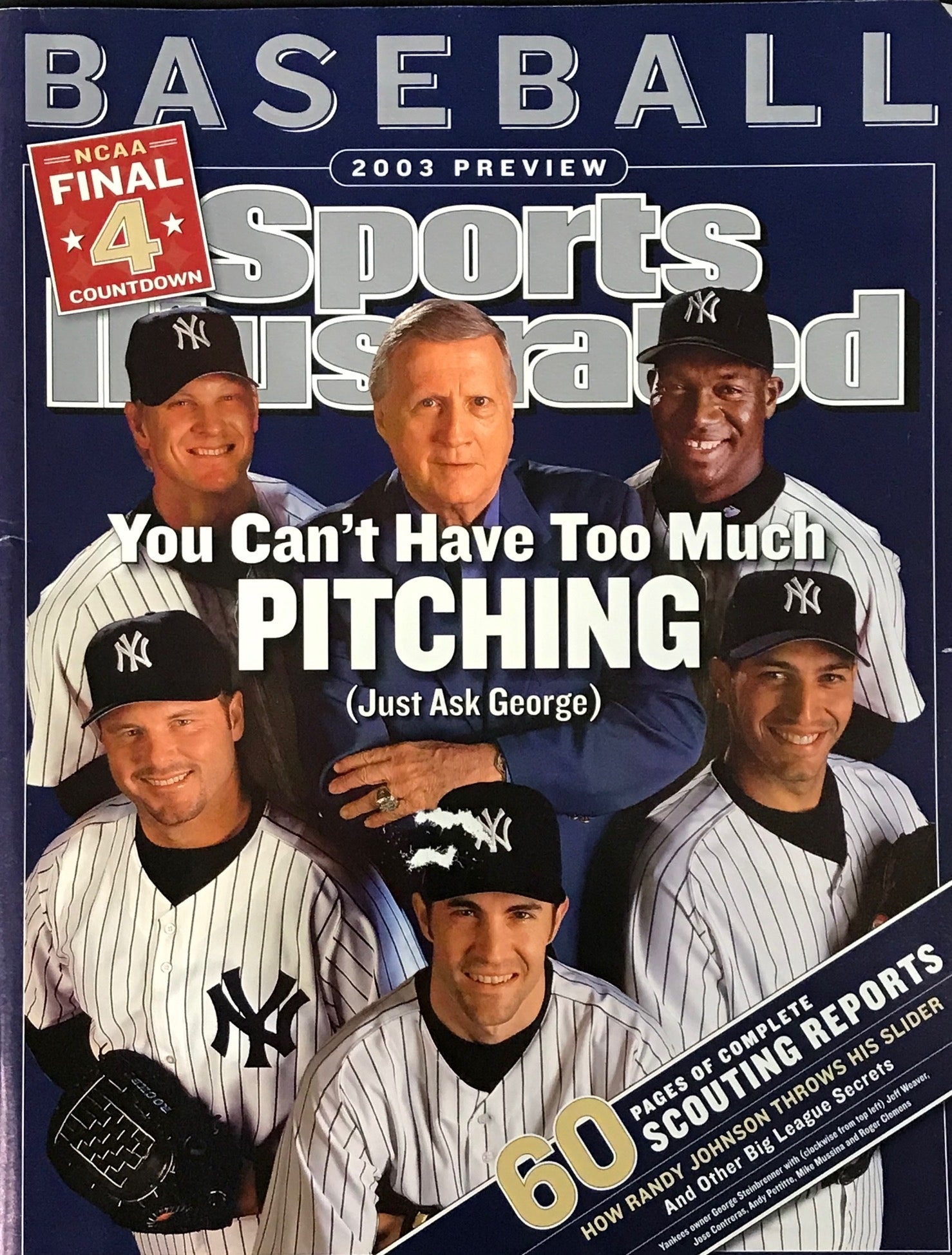 Mike Mussina Signed Sports Illustrated 2003 Preview NO LABEL Pettitte Auto  JSA