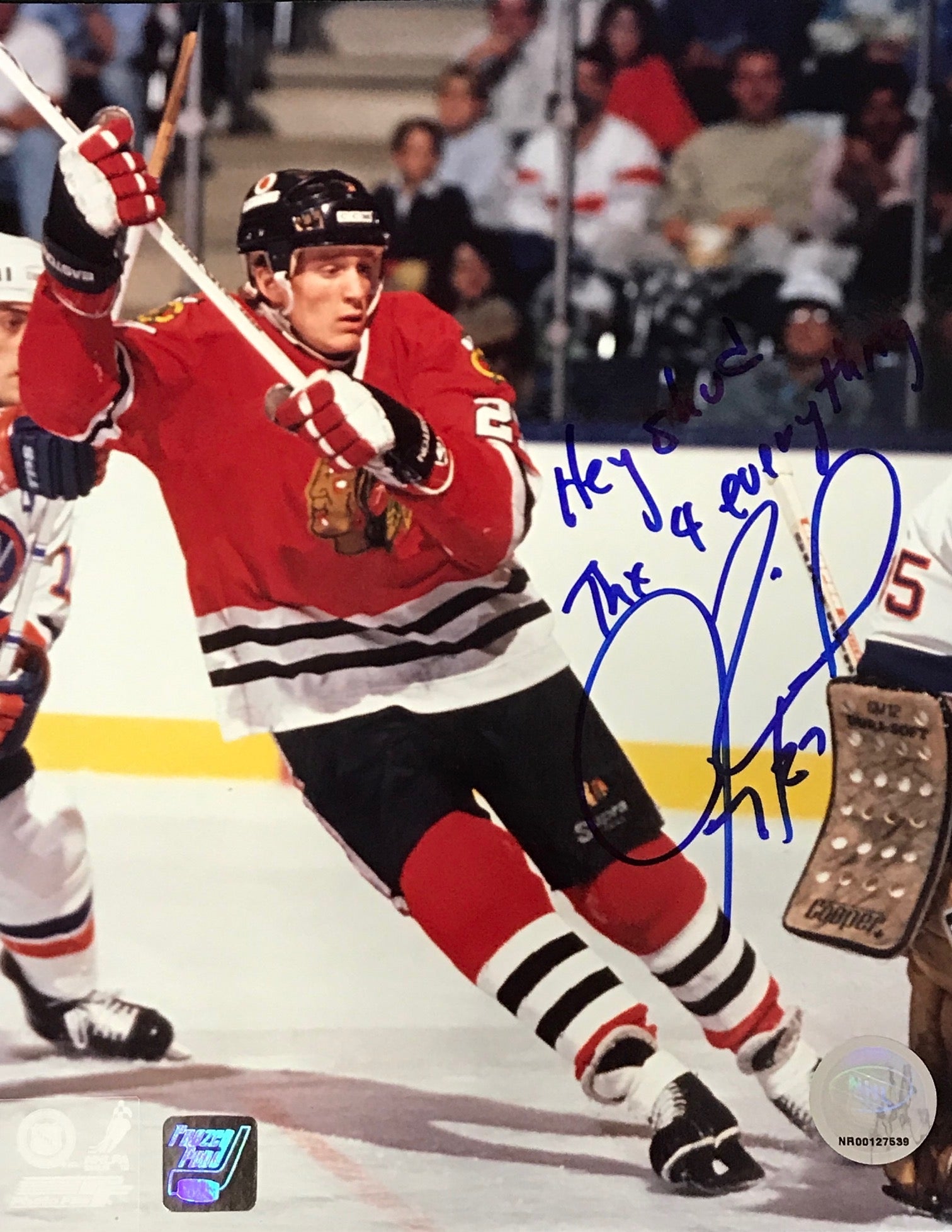 Jeremy Roenick Chicago Blackhawks Autographed Signed 1st Game