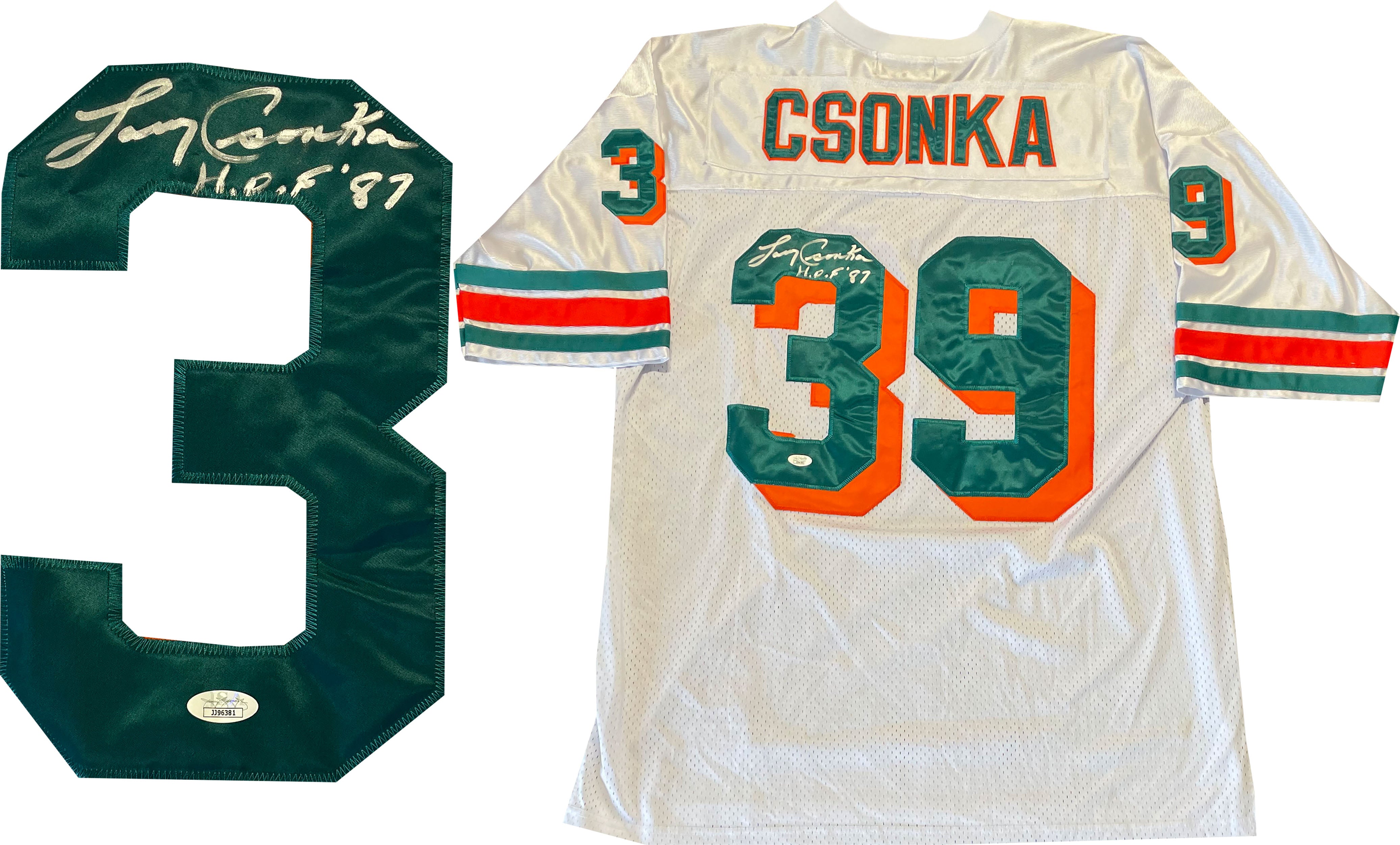 Larry Csonka 'HOF 87' Autographed Miami Dolphins Jersey (JSA