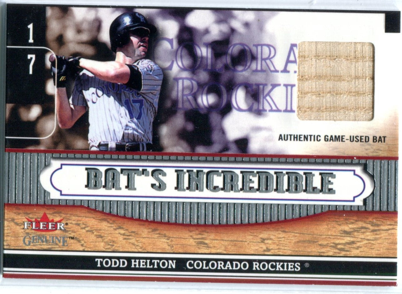 Todd Helton 2002 Fleer Game-Used Bat Card