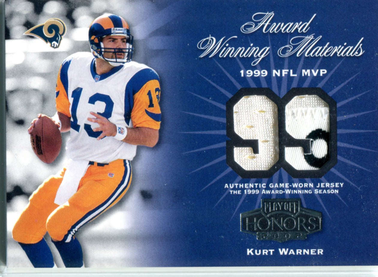 Kurt Warner 2002 Playoff Honors Game-Worn Jersey Card #68/150