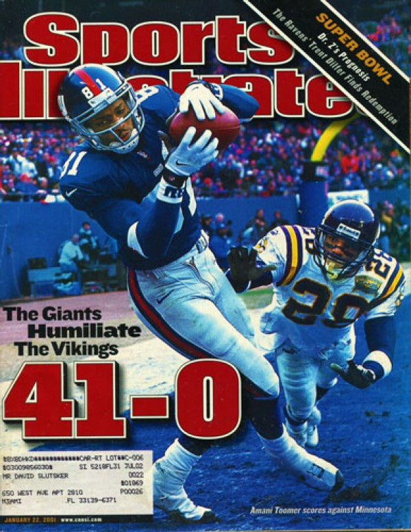 Giants Humiliate Vikings Unsigned January 2001 Sports Illustrated Maga