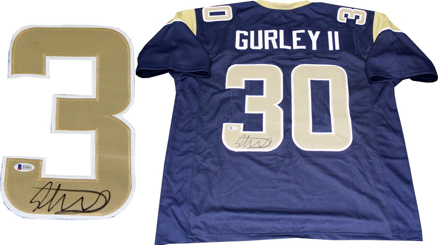 Todd Gurley Los Angeles Rams Signed Autograph White Custom Jersey JSA  Witnessed Certified