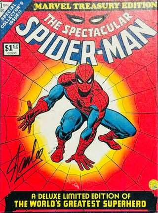 Stan Lee Autographed The Spectacular Spider Man 16 x 21 Canvas Stretched