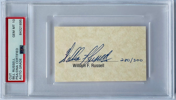 Bill Russell Autographed Full Name Cut Signature PSA Gem MT 10 #280/300