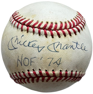 Mickey Mantle HOF'74 Autographed Official American League Baseball (JSA)