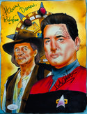 Robert Beltran & Henry Darrow Autographed Star Trek Voyager Print (JSA)