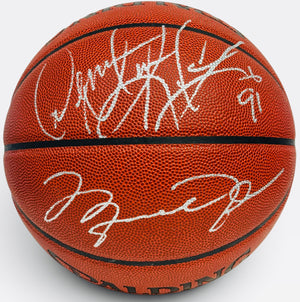 Michael Jordan Dennis Rodman & Scottie Pippen Signed Spalding Basketball (JSA)