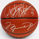 Michael Jordan Dennis Rodman & Scottie Pippen Signed Spalding Basketball (JSA)