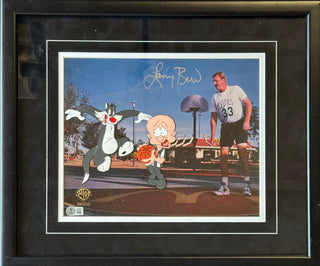 Larry Bird Signed McDonalds 1995 Warner Bros. Cel with Elmer Fudd & Sylvester (Beckett)