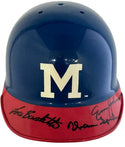 Lew Burdette Ernie Johnson Warren Spahn Autographed  Braves Mini Helmet (JSA)