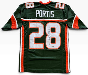 Clinton Portis Autographed Miami Hurricanes Custom Jersey (Beckett Witness)