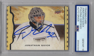 Jonathan Quick 2015 Upper Deck Masterpieces Auto Card PSA Authentic Card /50