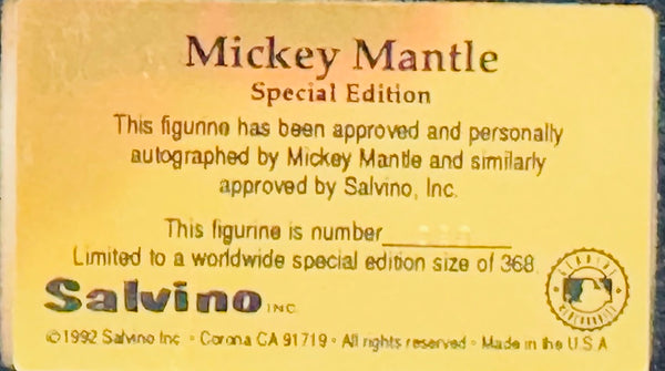 Mickey Mantle Autographed Salvino Figurine #20/368