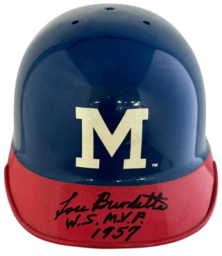 Lew Burdette Autographed Milwaukee Braves Mini Helmet