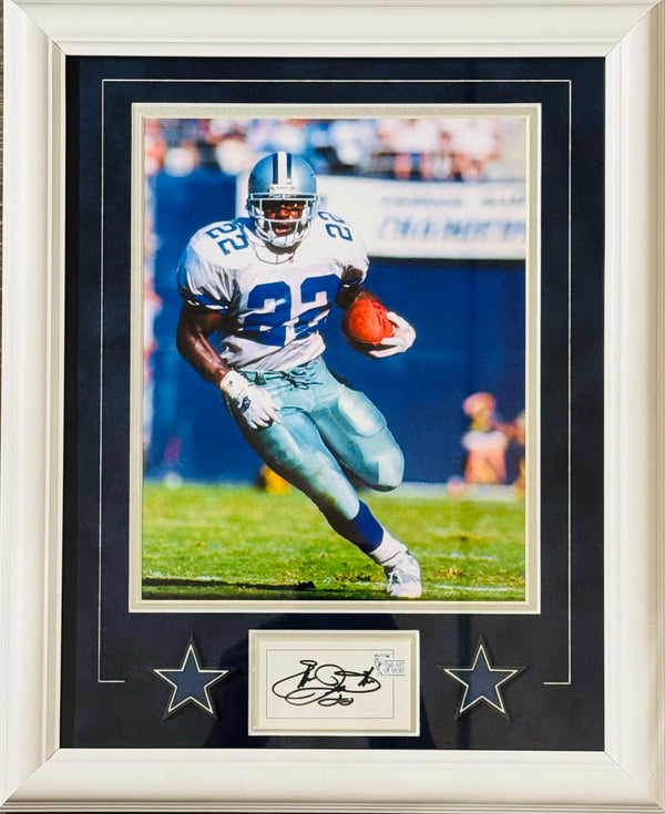 Emmitt Smith Autographed Cut & 8x10 Unsigned Framed Photo