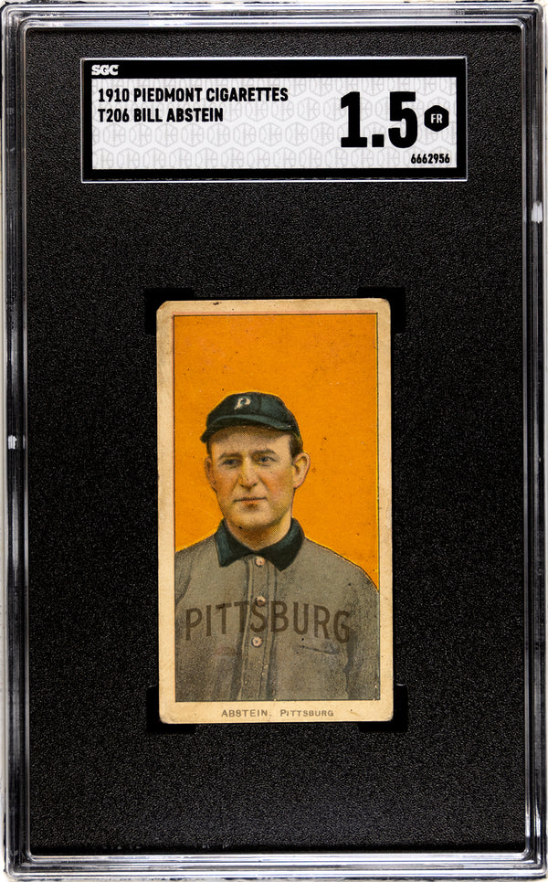 Bill Abstein 1910 T206 Piedmont Tobacco Card (SGC 1.5)