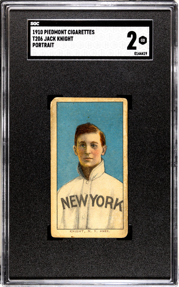 Jack Knight 1910 T206 Portrait Piedmont Tobacco Card (SGC 2)