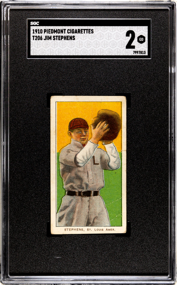 Jim Stephens 1910 T206 Piedmont Tobacco Card (SGC 2)