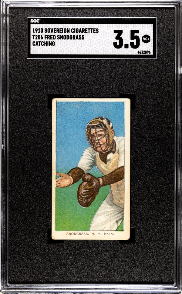 fred tobacco 1910 Fred Snodgrass T206 Catching Sovereign Tobacco Card (SGC 3.5) fred tobacco 1910 Fred Snodgrass T206 Catching Sovereign Tobacco Card (SGC 3.5)