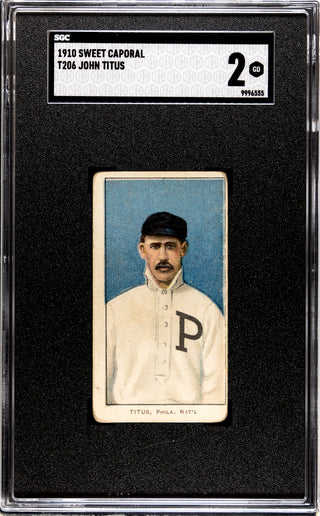 John Titus 1910 T206 Sweet Caporal Tobacco Card (SGC 2)