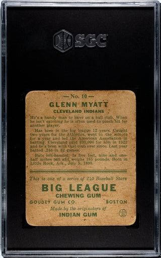 Glenn Myatt 1933 Goudey #10 SGC 1