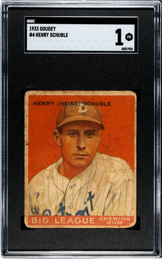 Henry Schuble 1933 Goudey #4 SGC 1