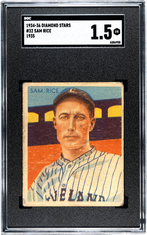 Sam Rice 1934-36 Diamond Stars #32 SGC 1.5