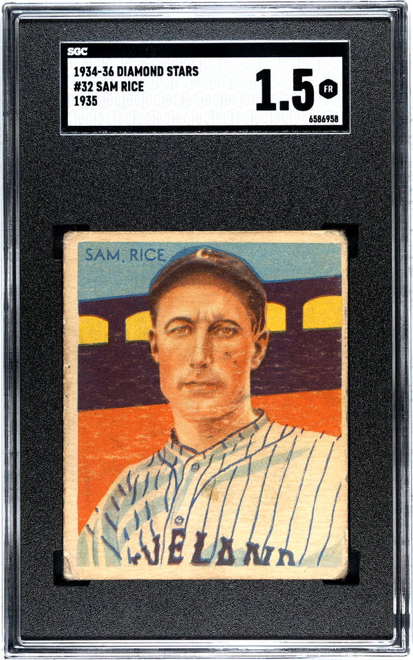 Sam Rice 1934-36 Diamond Stars #32 SGC 1.5