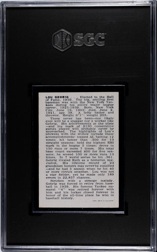 Lou Gehrig 1950-56 Callahan HOF SGC 7.5