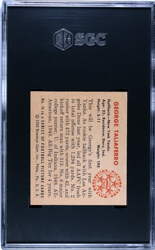 George Taliaferro 1950 Bowman Card #14 (SGC Authentic)