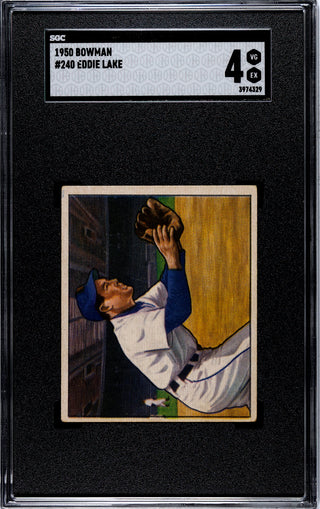 Eddie Lake 1950 Bowman Card #240 SGC 4