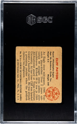Cliff Patton 1950 Bowman #24 SGC 1.5