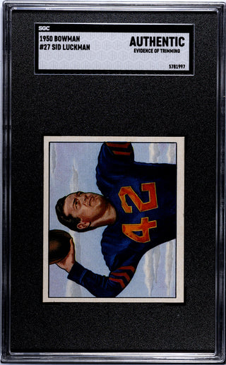 Sid Luckman 1950 Bowman #27 SGC Authentic